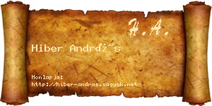 Hiber András névjegykártya